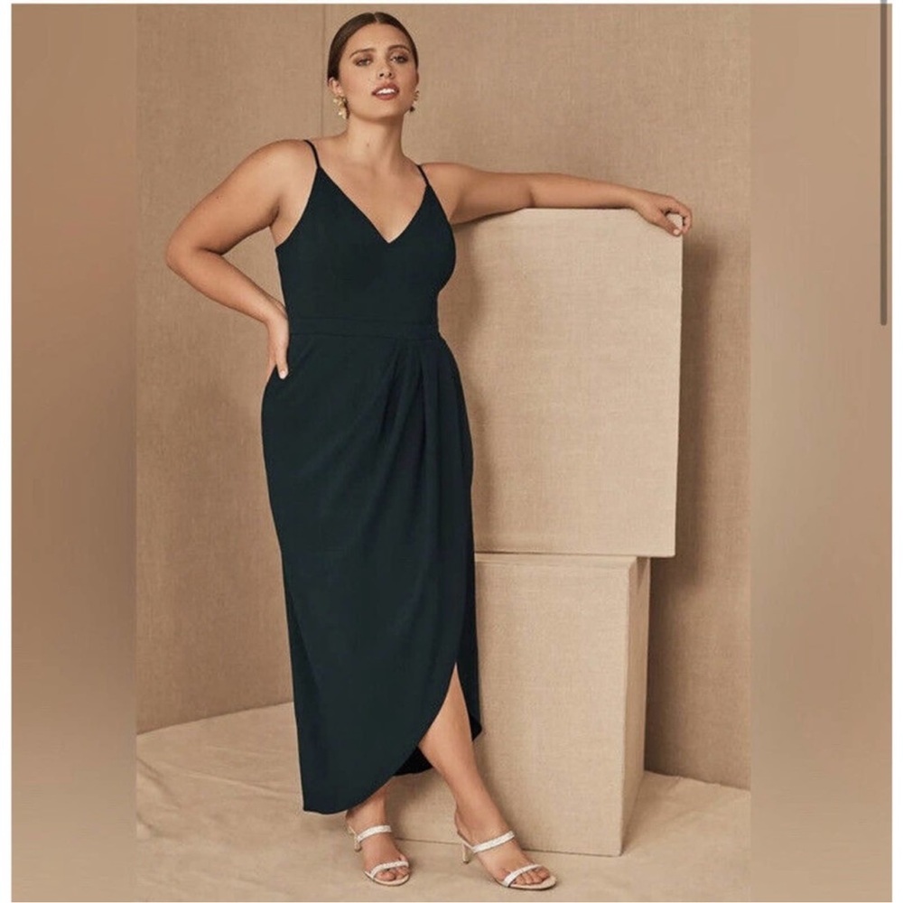 bhldn caron emerald green dress